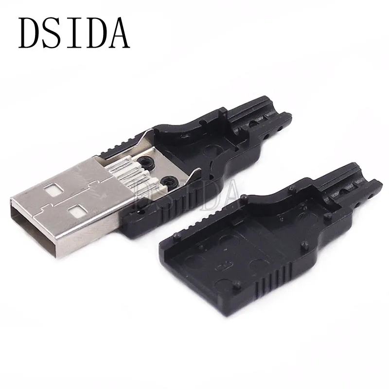 IMC Горячая новинка 5 шт. тип А штекер USB 4 Pin разъем с черной пластиковой крышкой |