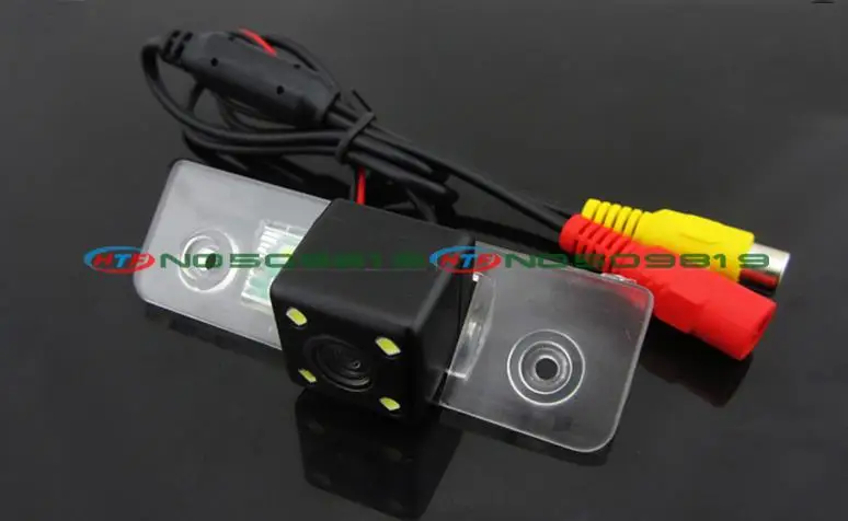 car1 wire CCD LED Ccd HD 4 светодиода Автомобильная камера заднего парковки для Skoda ROOMSTER OCTAVIA TOUR FABIA Phaeton SUPERB GOLF JETTA BORA POLO Проводная Беспроводная - Название цвета: car1 wire CCD LED
