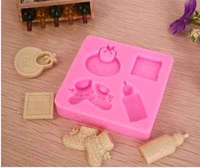 Горячая продажа бутылки/обуви/детские формы шоколада силиконовые помадки торта