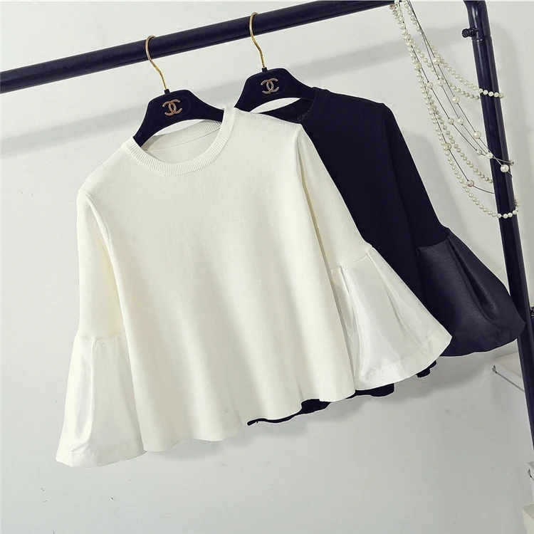 Женский трикотажный джемпер ALPHALMODA универсальный Однотонный свитер с