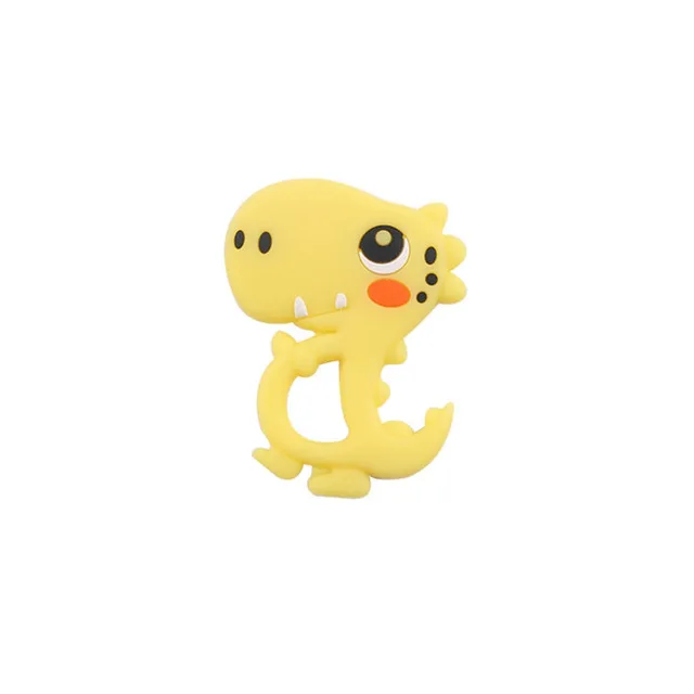 Yellow Dinosaur 1 шт., прорезыватели из пищевого силикона, олень, силиконовый грызун для Соска-подвеска, миниатюрный стержень, сделай сам, Прорезыватель зубов, ожерелье, детские товары, игрушки - Цвет: Yellow Dinosaur