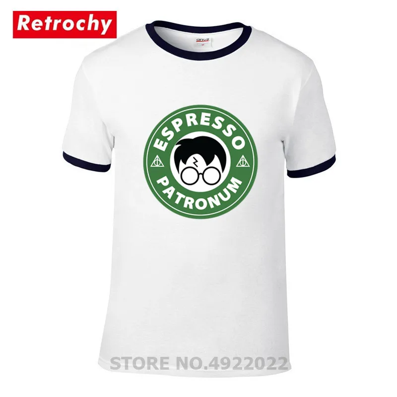Homme Espresso Patronum Мужская футболка с рисунком головы портрет Поттера летняя модная