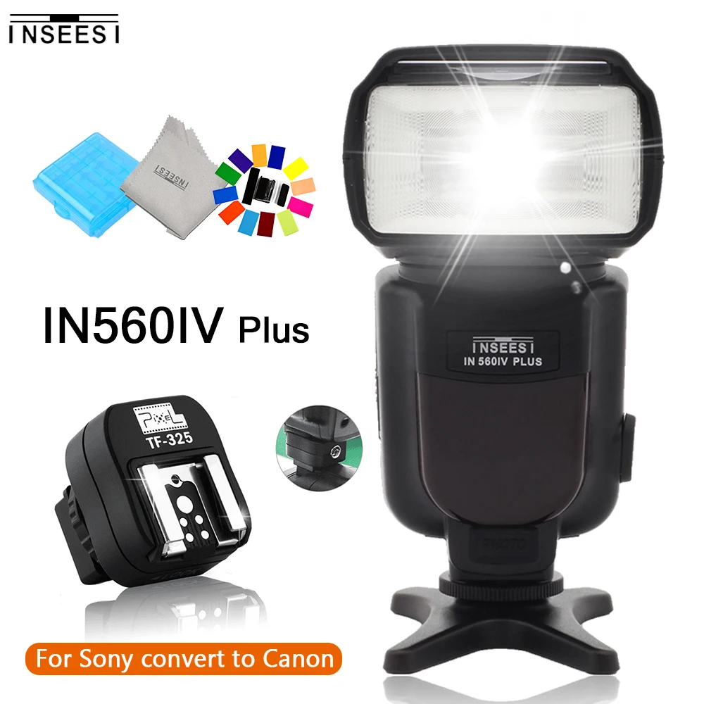 INSEESI IN560IV Plus Светодиодная Беспроводная вспышка и Пиксельная TF 325 адаптер для Sony A65