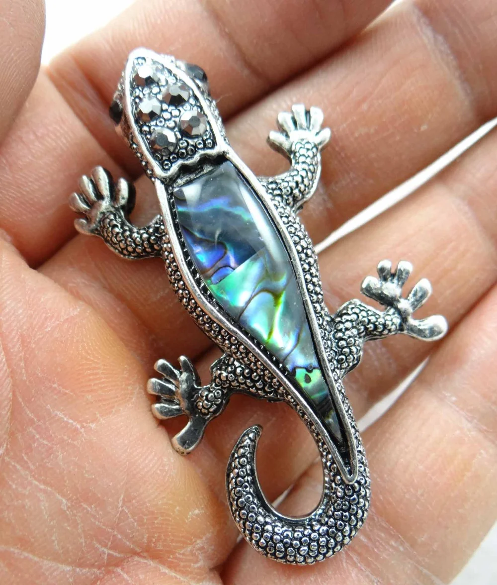 Подвеска из натурального бисера Paua Abalone gecko ювелирное изделие сплава для женщин