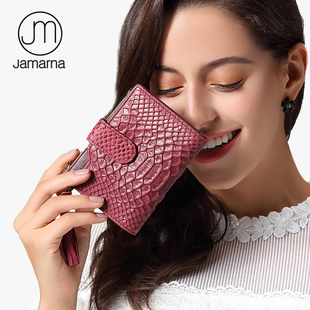 Jamarna Brand Women Wallets Genuine Leather Short Tassels Ladies Purse Credit Card Holder Wallet Female Small | Багаж и сумки