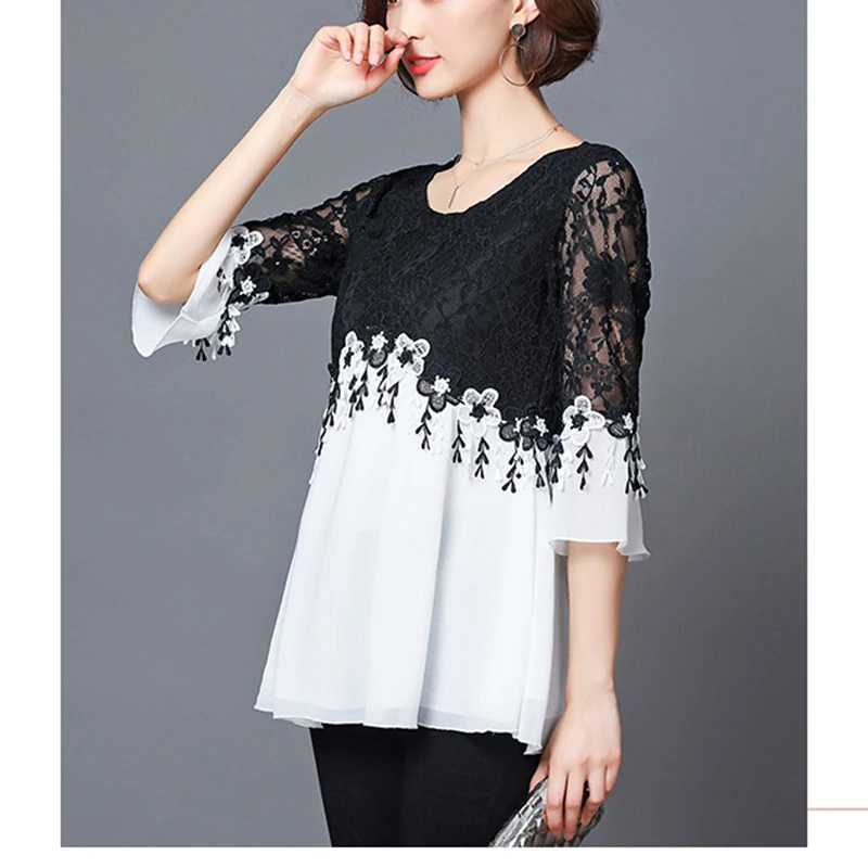 Женская шифоновая Футболка с рукавами-колокольчиками свободная футболка