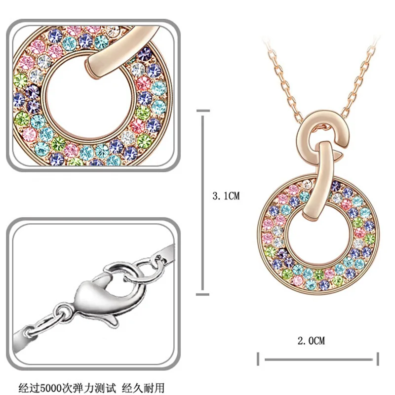 2016 мода ювелирных изделий колье серьги для женщин красочные из кристаллов