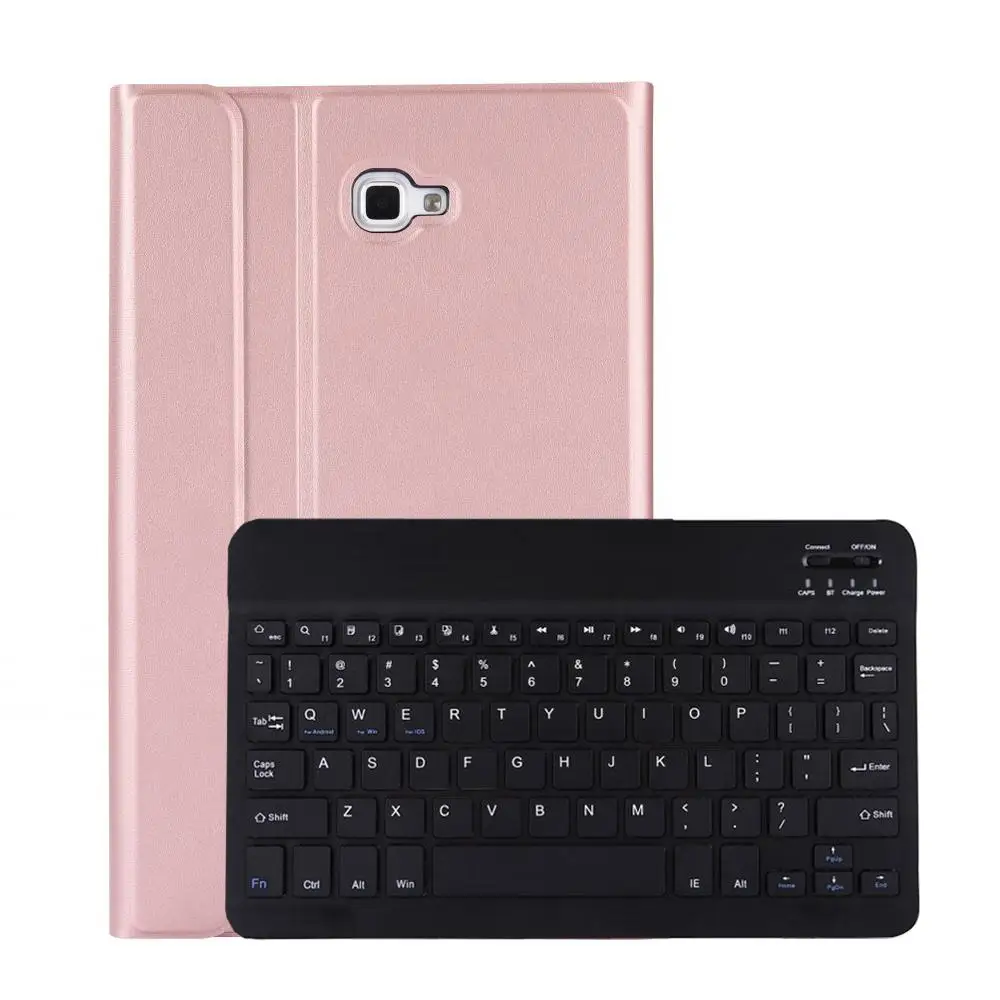 Rose Gold with Black Чехол-клавиатура для samsung Galaxy Tab A A6, 10,1,, T580, T585, SM-T580, SM-T585, русский, испанский, английский - Цвет: Rose Gold with Black