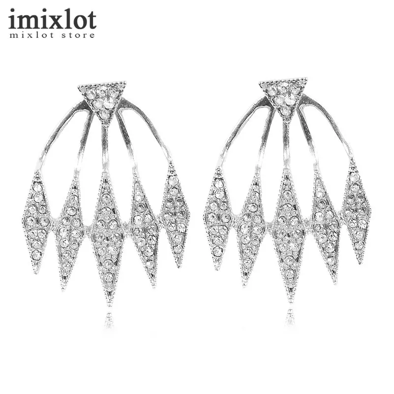 Imixlot Стразы геометрические серьги треугольник коготь Форма Двусторонняя для