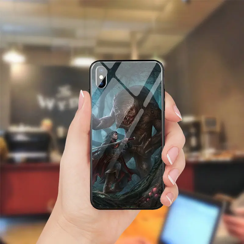 Модные GR5 2017 Рогатые жнец закаленное Стекло случаи мобильного телефона для Iphone 5 5s