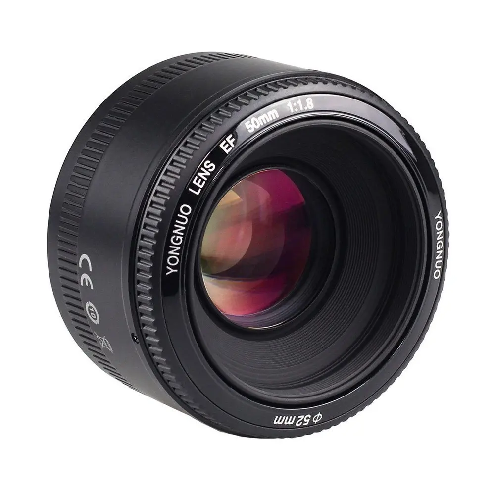 YONGNUO YN50mm F1.8 EF 50mm Lens AF/MF Auto Focus Standard Prime for Canon EOS 5D2 5D3 6D 7D 60D 70D 650D 1200D DSLR Camera | Электроника