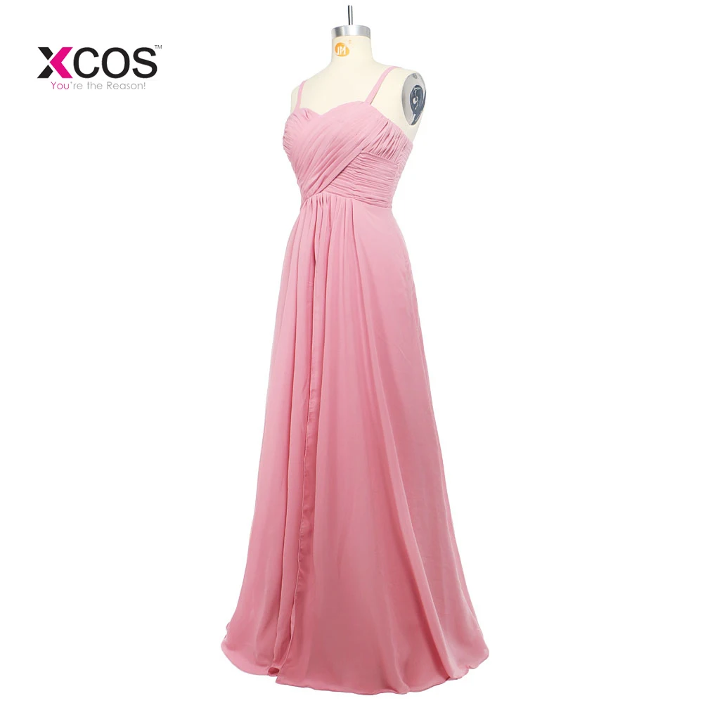 Бледно-розовый шифон Длинные платья подружек невесты 2018 элегантные пляжные Boho