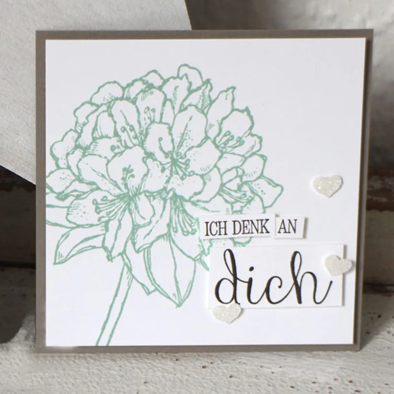 Rosemary stamps German Flower Metal Cutting Dies and stamp For Scrapbooking Practice Hands-on DIY Album Decor Card Craft | Дом и сад