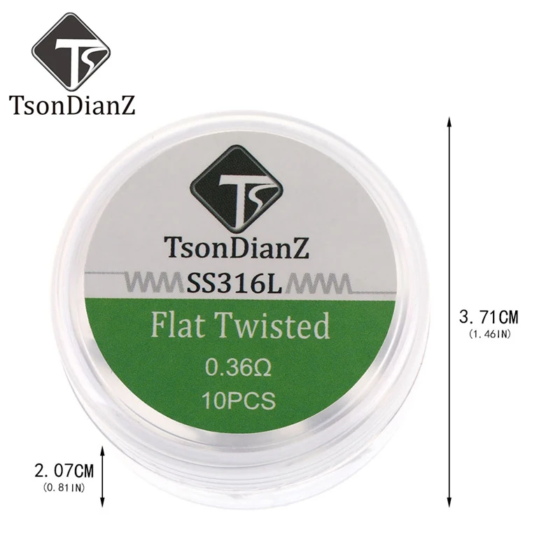 

10pcs Tsondianz SS316L DIY Prebuilt Coil E-Cigarette Heating Wire Alien Tiger Fused Clapton Flat Twisted Coil For RDA Atomizer