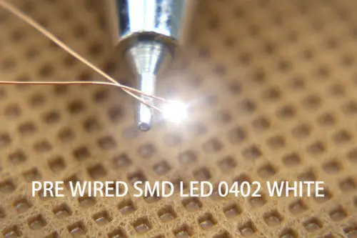 C0402W 20 шт предварительно припаянные микро 0 1 мм с медной проволокой белый SMD Led 0402