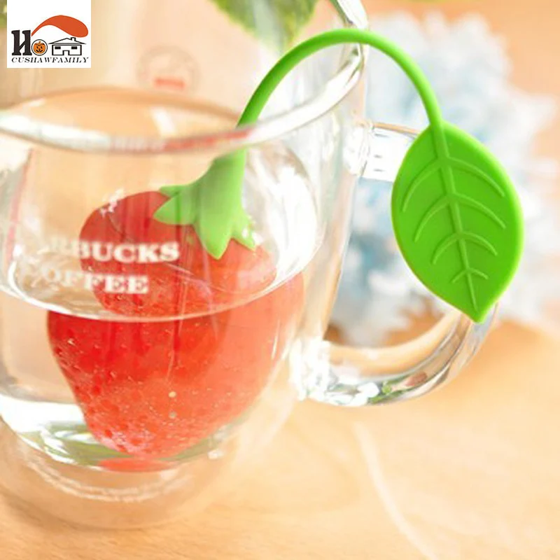 1 шт. Милые силиконовые клубники для чайных пакетиков подвесной чайный пакетик