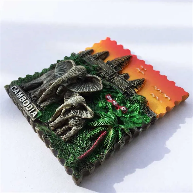 Магнитные Сувениры для холодильника из Юго-Восточной Азии Камбоджа ландшафтные