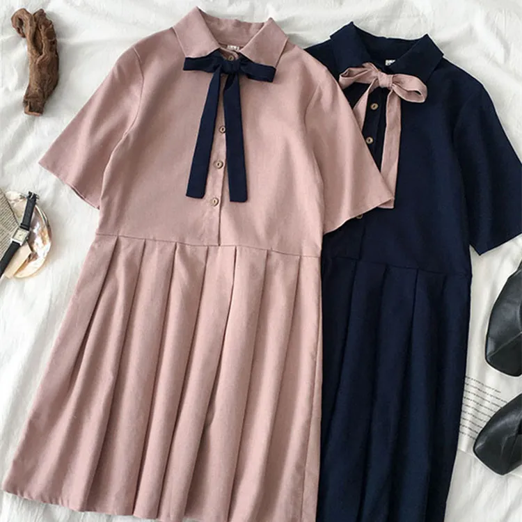Платье женское летнее ТРАПЕЦИЕВИДНОЕ с отложным воротником и высокой