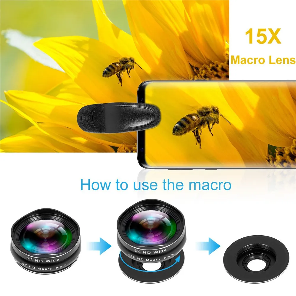Мобильный телефон линзы для смартфона профессиональная камера 5K HD 0.45X