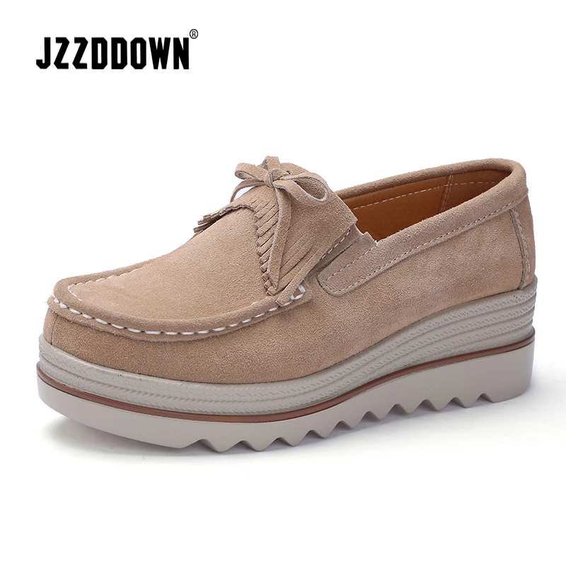 JZZDDOWN Heel High 6cm shoes woman platform Creeper Women genuine leather 7Colors women sneakers female | Обувь