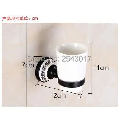 Керамический держатель для чашки и стакана настенный черный бронзовый Держатель