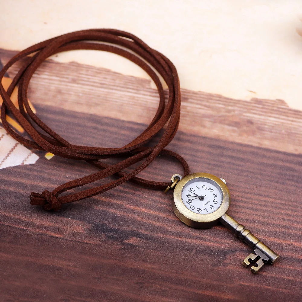 Ожерелье UBEAUTY с карманными часами Винтажное колье веревкой цепочка подвесками