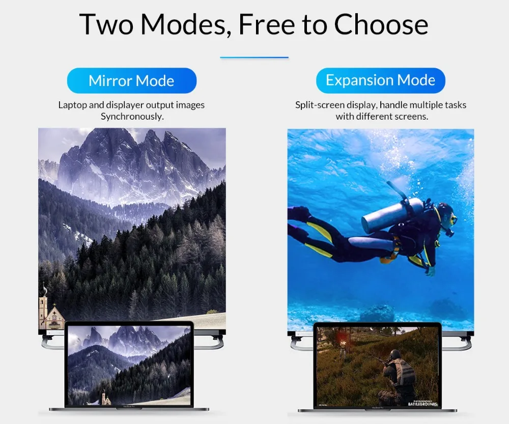 ORICO Тип с разъемами типа C и HDMI/VGA/DP/дисплейный порт MiniDP типа «адаптер для MacBook samsung Galaxy S9 S8 Note 9 huawei мини конвертер, usb-адаптер C концентратор usb