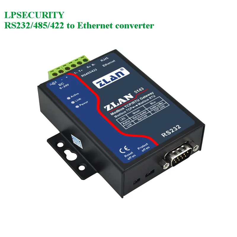Сервер с последовательным устройством/преобразователь на Ethernet/RS232/RS485/RS422 TCP/IP