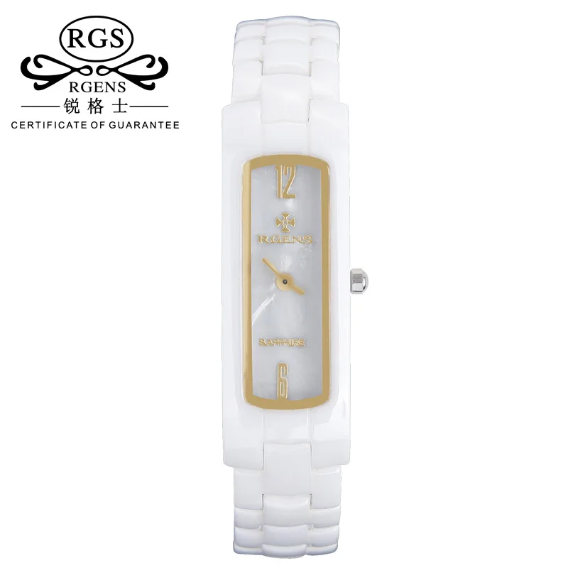 Женские кварцевые часы белые квадратные керамические люксовый бренд женские