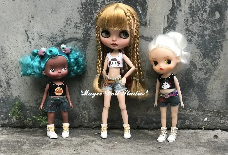[MG665] 2020 Бесплатная доставка туфли Neoblythe Doll # кожаные с парусиновыми сапогами