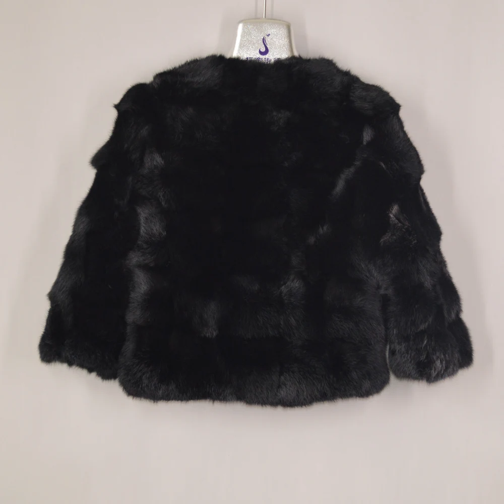2020 Новый Стиль Короткие натуральная кроличья шуба для женщин модные куртка из
