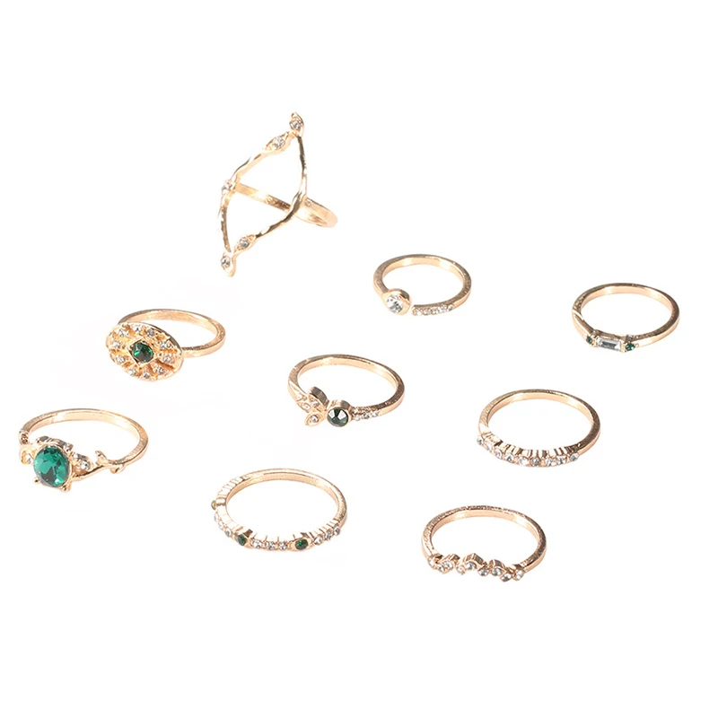 9 шт./компл. Женские Классические Круглые Пустотелые геометрические драгоценный