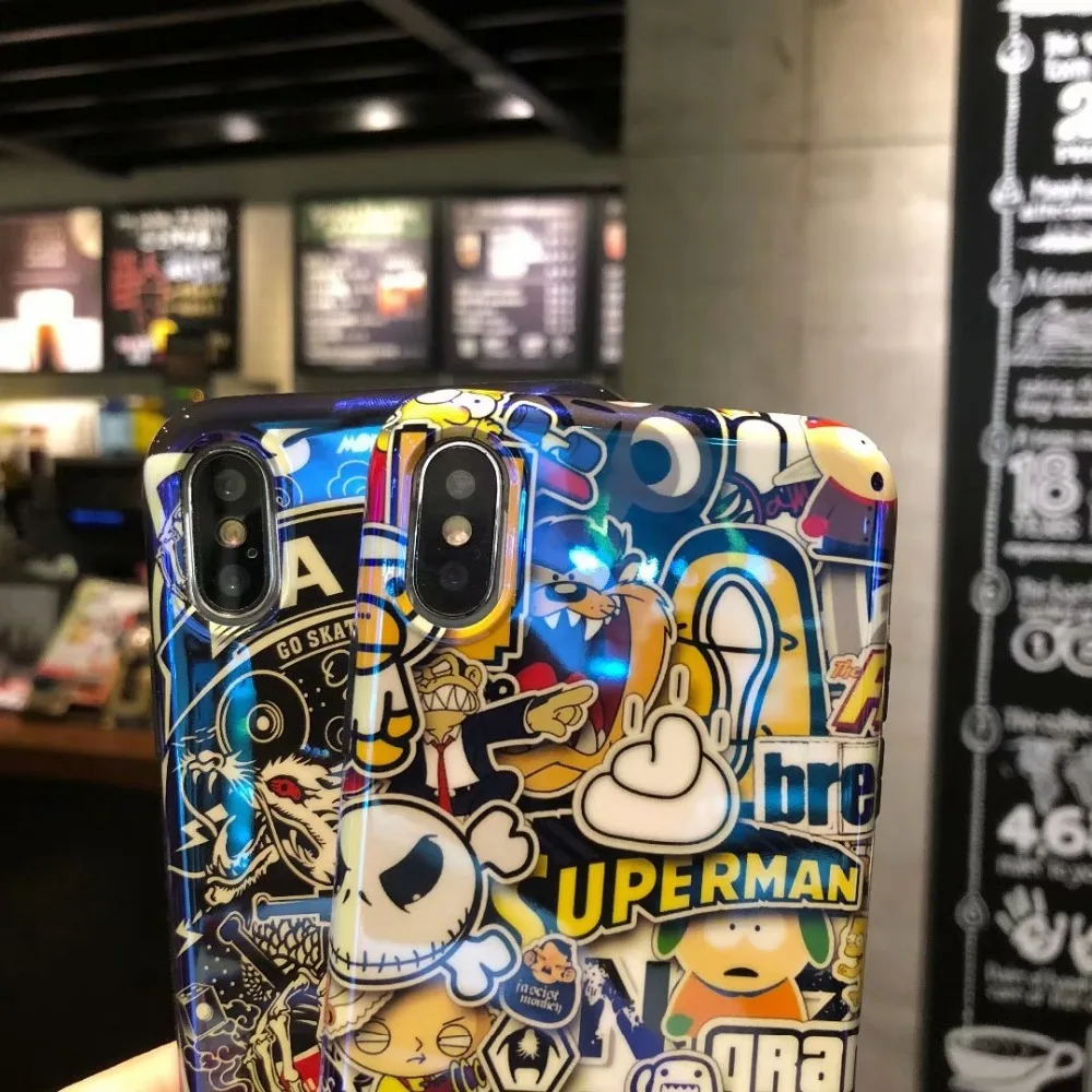 Мультяшный чехол для iPhone 11 Pro XS 10S Max мы собрали воедино XR X, 8, 7, 6, 6 S, Plus, чехол синий светильник мягкие чехлы IMD из ТПУ с изображением чехол Coque iPhone6 7Plus мобильный телефон оболочки Fundas