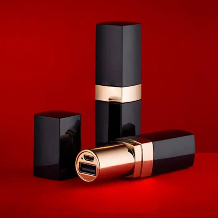 3000 мАч в форме губной помады портативный Банк питания цифровой дисплей внешний
