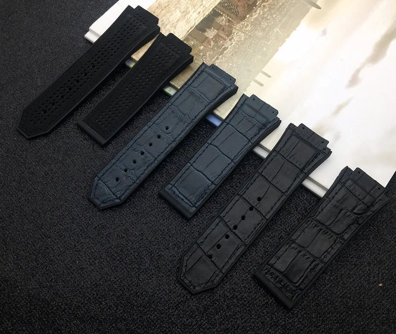 Ремешок для часов из кожи Crazy horse резиновый браслет Hublot с пряжкой king power логотипом