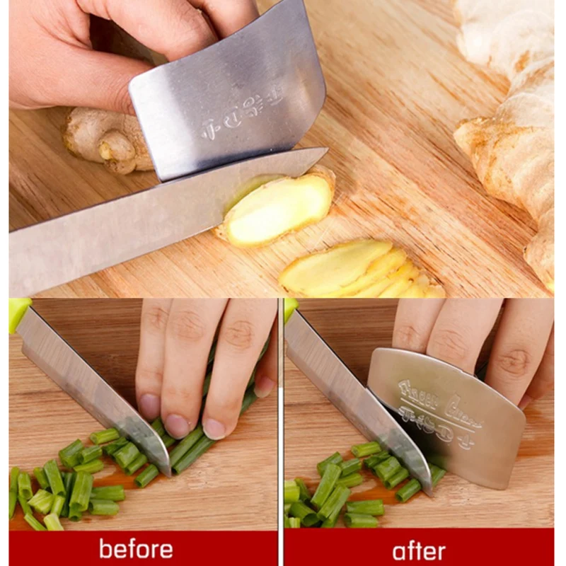 Sqinans Stainless Steel Finger Hand Protector Guard Safe Kitchen Gadget Cooking Tools | Дом и сад