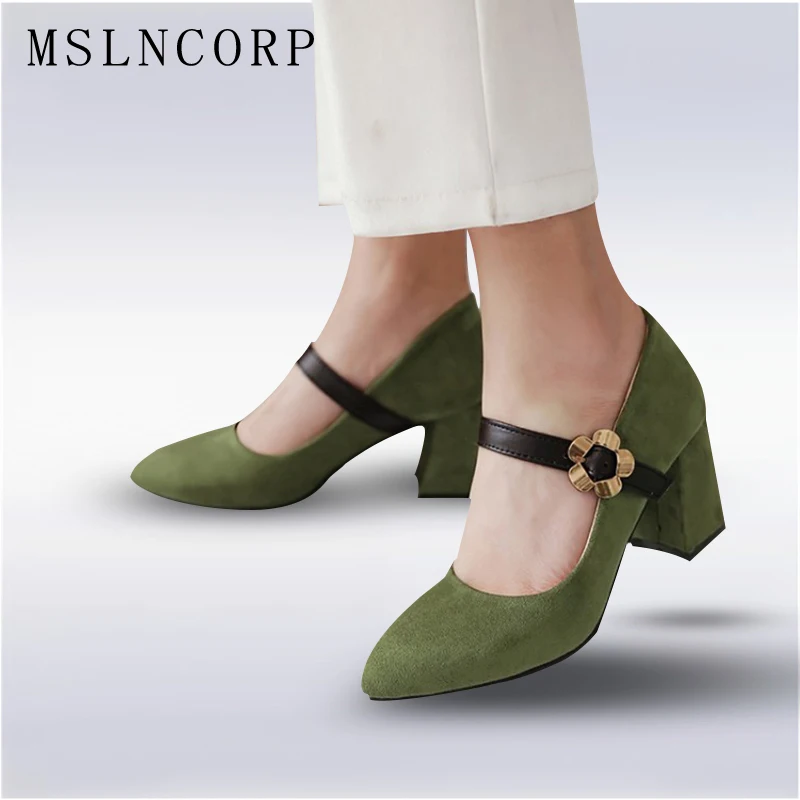 Женские туфли лодочки на толстом каблуке размеры 34 43|thick heel pumps|heels pumpswoman shoes mary janes |