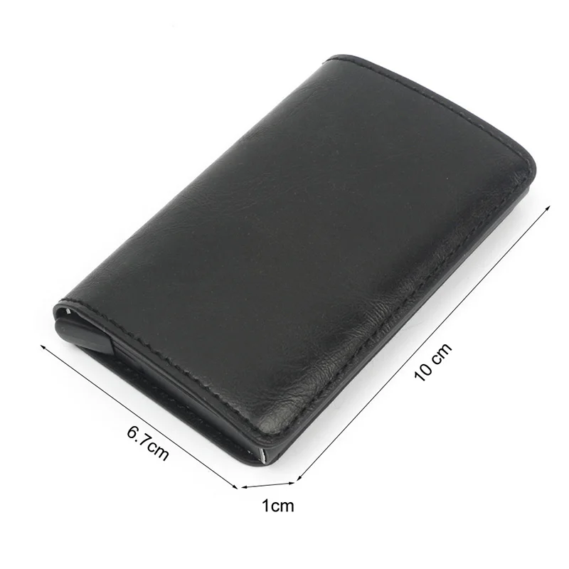 New Men And Women Credit Card Holder Single Box Pu Leather Vintage Mini Safe Aluminum Antimagnetic Purse Case | Багаж и сумки