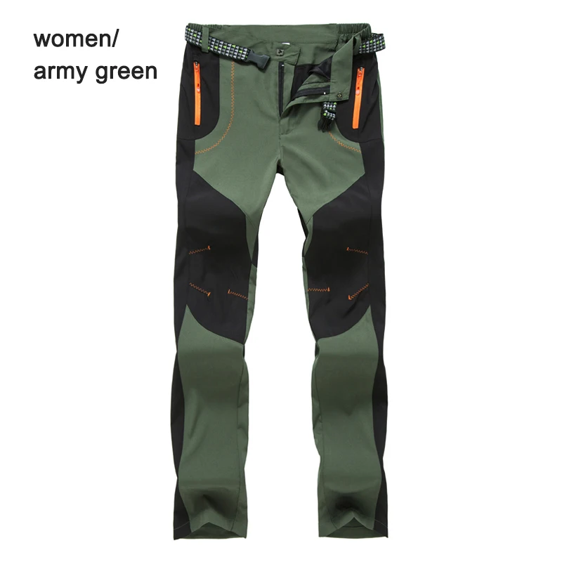 women army green Мужские летние походные уличные штаны Водонепроницаемые брюки быстросохнущие дышащие отслеживание рыбы во время рыбалки кемпинг альпинистские брюки для женщин S-4XL - Цвет: women army green
