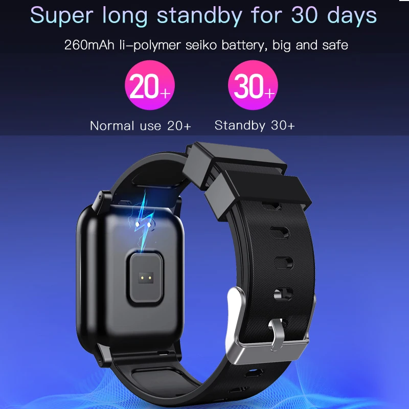 Sport Smart Watch Call Reminder Heart Rate On Wrist Waterproof Blood Pressure Men Women for Xiaomi Samsung | Электроника