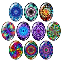 reflected light flowers patterns 13x18mm18x25mm30x40mm mixed oval photo glass cabochon demo flat back jewelry findings tb0022