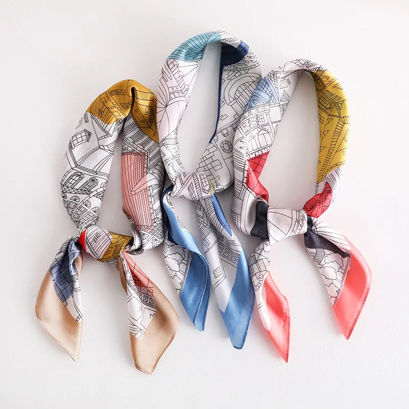 Роскошный бренд 2019 Новый Модный летний Шелковый квадратный шарф женский