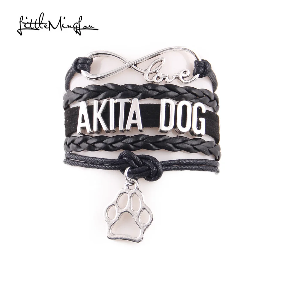 Маленький Браслет MingLou Infinity Love Akita Dog Шарм в виде собачьей лапы мужские браслеты и