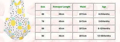 Pudcoco Детская одежда для девочек Милый комбинезон с принтом ананаса Летний хлопковый комбинезон Костюм Подгузник одежды.