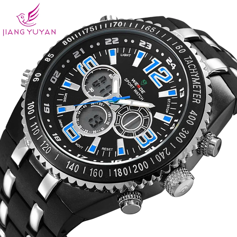 Weide военная часы мужчины люксовый бренд силиконовый ремешок наручные цифровой