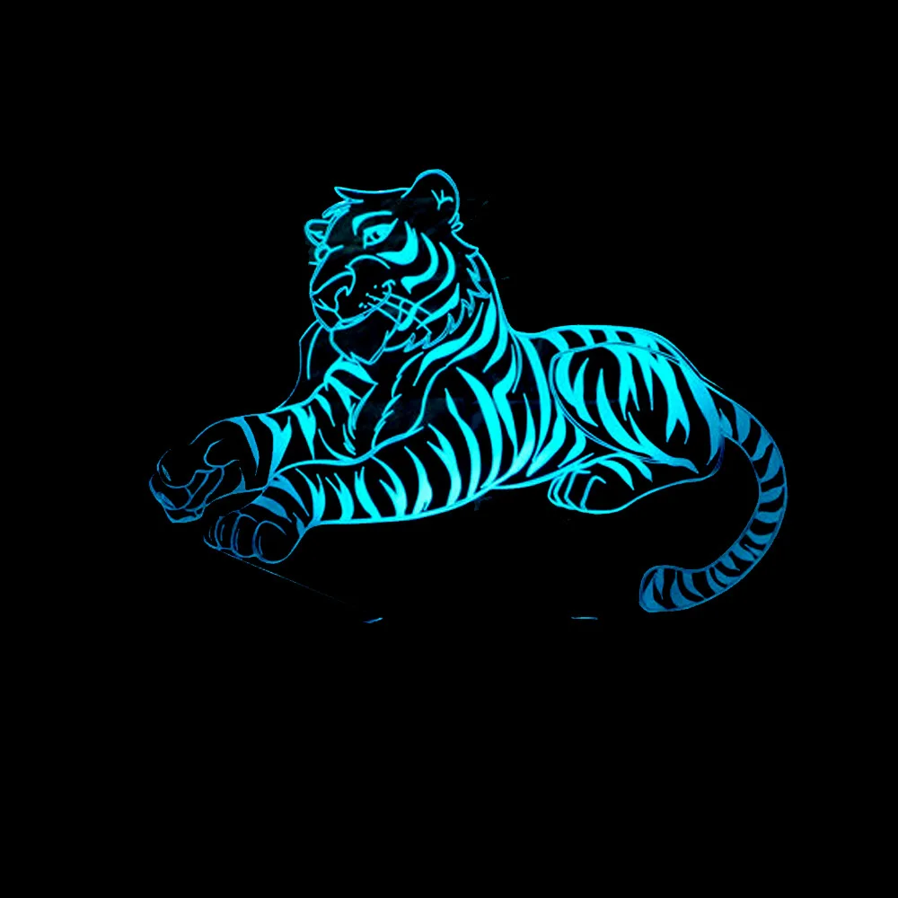 

Новый Электрический 3d ночник с тигром, 7 цветов, сенсорный вниз, Usb, мощный подарок, 3d светильник, Luminaria De Mesa, светодиодный ночной Светильник