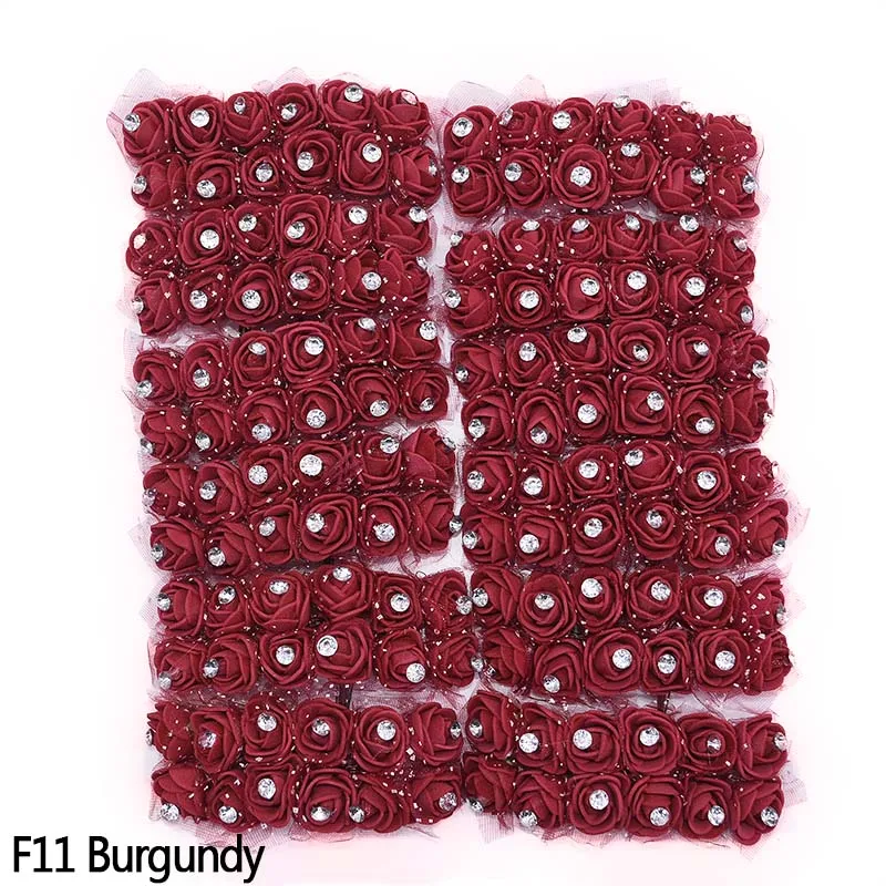 burgundy Новые 17 цветов Алмазные искусственные цветы для украшения PE Foamirana плюшевый медведь искусственный цветок Роза для свадьбы дома цветок украшение - Цвет: burgundy