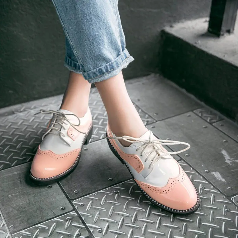 Модные женские оксфорды в английском стиле новые повседневные на шнуровке