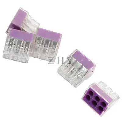 

5Pcs 0.75-2.5mm2 1.5-2.5mm2 6way 6Port Terminal Block Push Wire Connector