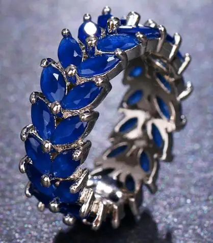 blue Emmaya, новинка, модные кольца для помолвки с кристаллами, 5 цветов,, кольца для женщин, AAA, белый циркон, кубический, элегантные женские свадебные украшения - Цвет основного камня: blue